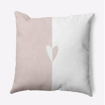 18" x 18" Simply Daisy Modern Heart Polyester Accent Pillow, Pale Pink Qty 1