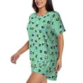 thumbnail image 2 of Haiem Alphabet And Panda Pattern Pajama Set for Women 2 Piece Lounge Set Short Sleeve Tops and Shorts Soft Sleepwear-3X-Large, 2 of 7