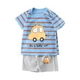 thumbnail image 3 of Bovxnpu Boys Girls Pajamas, Boy's Cotton Short Sleeve T-Shirt and Short Set, Children's Summer Thin Home Clothes Cute Printed T-shirt+shorts Casual Two-piece Set 6-9 Months, 3 of 4