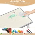 thumbnail image 5 of Adjustable Kids Table and 6 Chairs Set - Graffiti Desktop - Easy to Clean - Non-Slip Legs - Detachable Storage Box - Multi-Activity for Home, Daycare, Study room - CPC Certified, 5 of 5