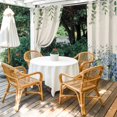 thumbnail image 3 of Outdoor Curtains for Patio Waterproof Blue Hydrangea Indoor/Outdoor Curtain Tiebacks Green Eucalyptus Leaves Linen Privacy Sun Block Grommet Drapes for Pergolas Gazebo Porch 2 Panel 54x108 Inch, 3 of 9