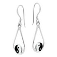 thumbnail image 5 of Elegant Duality Yin and Yang Teardrop Sterling Silver Dangle Earrings, 5 of 5