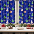 thumbnail image 2 of Christmas Golden Snowflakes Kitchen Curtains Set of 2, Tree Crystal Short Window Curtains, Window Treatment Tier Curtains for Kitchen Over Sink Dining Room Decor (26x36 Inch), 2 of 6