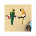 thumbnail image 3 of Parrot Mural de estilo europeo para jardín, fondo de pared, gancho para colgar en la pared, colgante de resina amarilla, 3 of 5