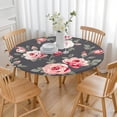 thumbnail image 3 of Pioneer Flower Floral Print Pattern Round Fitted Tablecloth with Elastic Edge,Dining Table Cover Waterproof,Outdoor Round Tablecloth for Camping,Dining,Indoor and Outdoor, 3 of 7