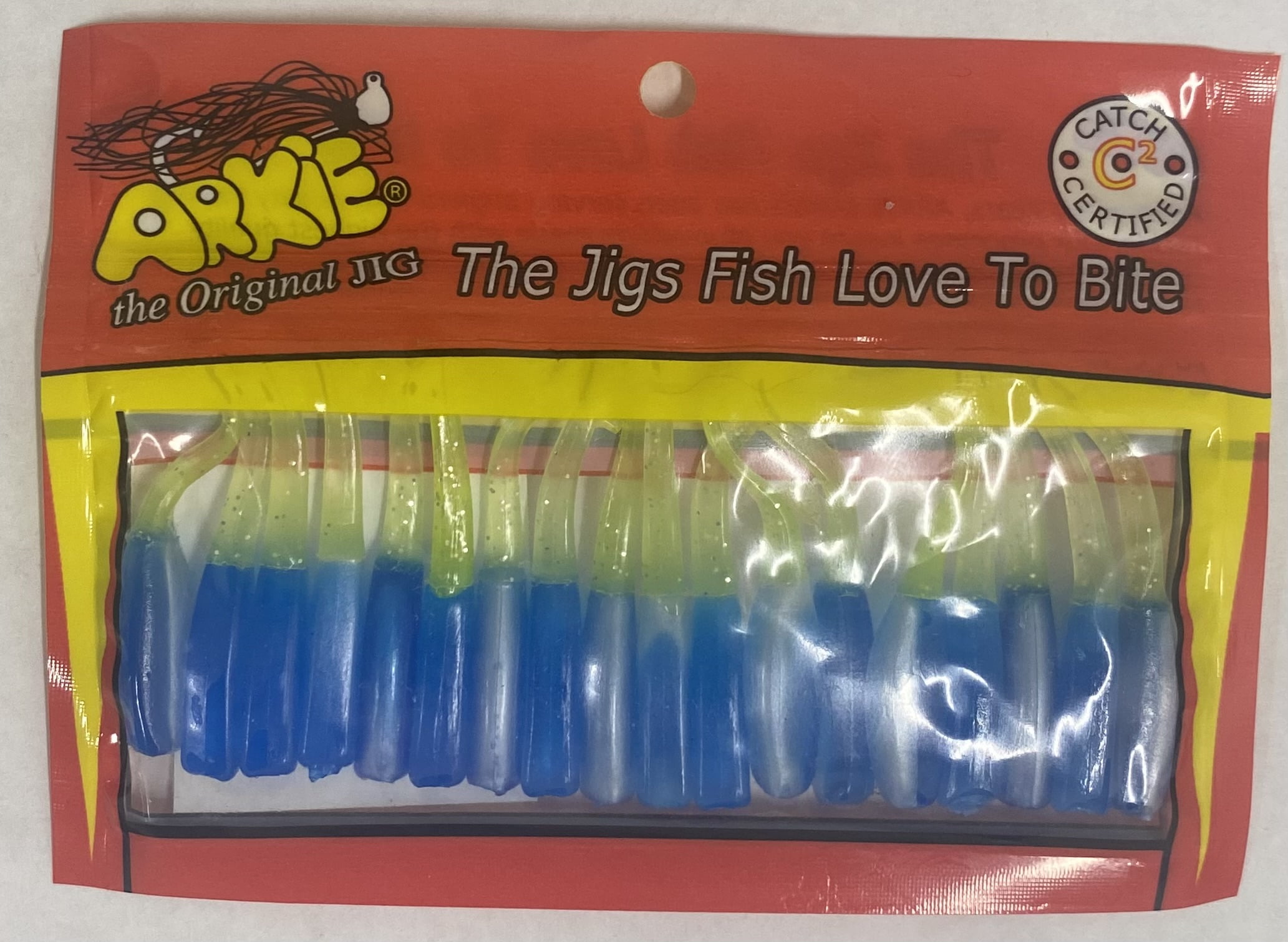 Arkie Lures Sexee Tail Shad Fishing Lure, Blue Chartreuse, 18 Count