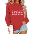 thumbnail image 4 of Vetsdori Long Sleeved Shirts for Women Gifts for Girlfriend Pullover Tops Valentine Crew Neck Graphic Casual,Cotton Love Heart Womens Sweatshirts Cute, 4 of 6