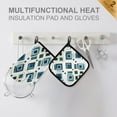 thumbnail image 4 of Yayeee Oven Mitts and Pot Holder Set of 2 Heat Resistant Kitchen Gloves Baking Hot Pad, Green Geometric Pattern, 4 of 5
