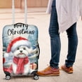 thumbnail image 4 of Merry Christmas Maltese Enjoys Woofmas Winter Xmas Holiday Travel Luggage Cover Maltese Dog Lover Gifts Idea Suitcase Dust Protective Decor - 02022, 4 of 5