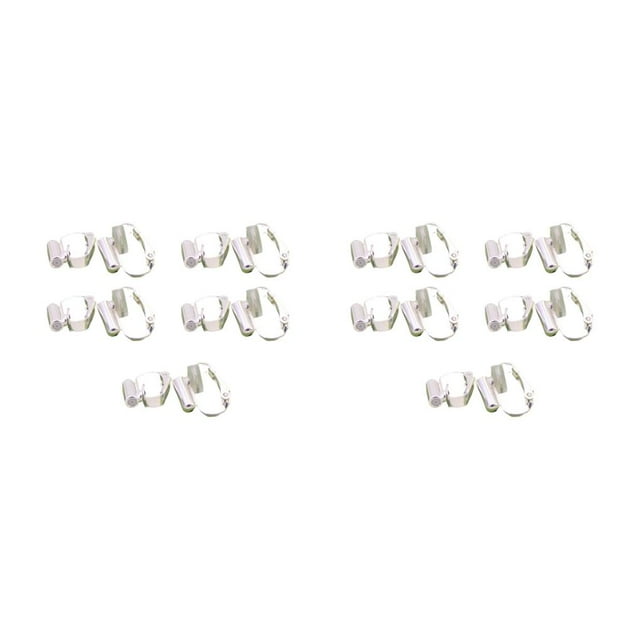 crativent 10pcs Ear Clip Converters Earring Accessories DIY Handmade with Loop Plastic Pads Wear-resistant Handheld Findings Type10 2Set