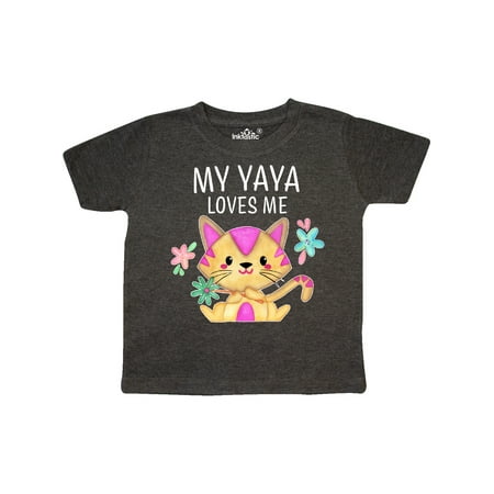 

Inktastic My Yaya Loves Me with Cute Kitten and Flowers Gift Toddler Boy or Toddler Girl T-Shirt