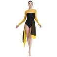 thumbnail image 3 of Aiihoo Womens Color Block Lyrical Ballet Dance Dress Backless Modern Contemporary Dance Overlays Cocktail Dress Yellow XXL, 3 of 7