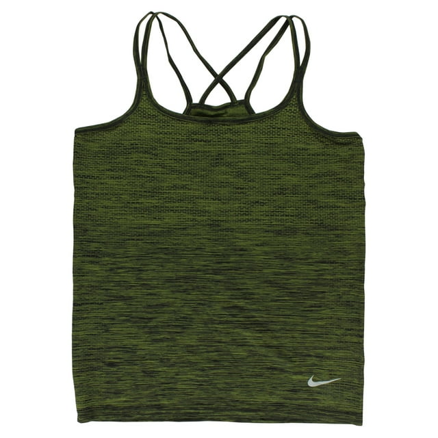 Nike Women's Dri Fit Knit Running Tank Top Army Green