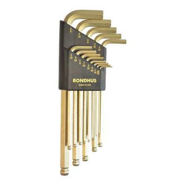 BONDHUS 37937 13 Piece SAE LShape Hex Key Set, 37937