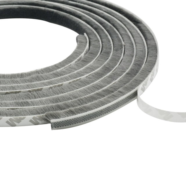 Burlete para su hogar, burlete con cepillo que ofrece propiedades de insonorización y resistencia al polvo, fácil personalización e instalación, gris, 9 x 5 pulgadas (1 unidad)