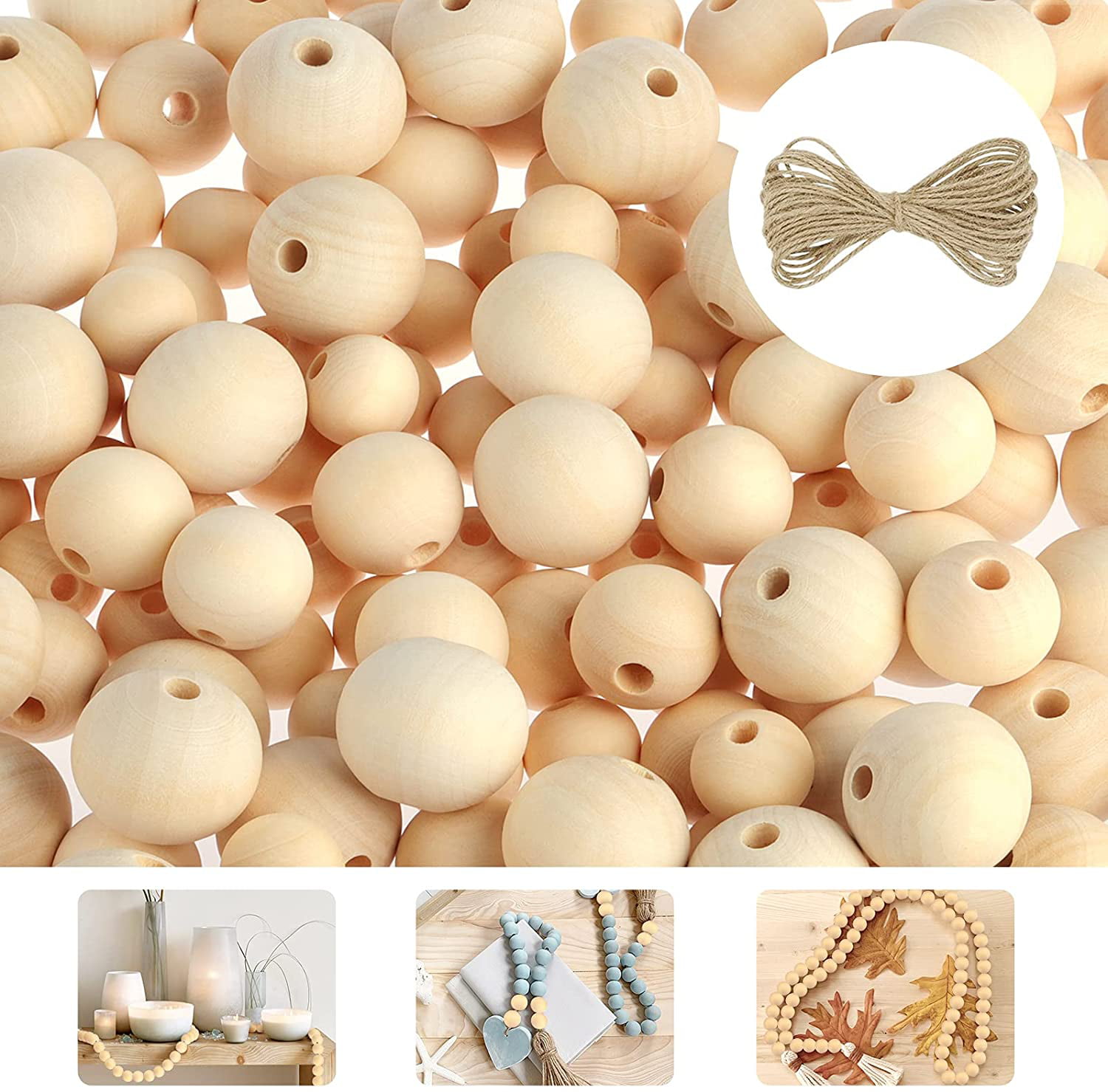 Round Loose Beads Princess pattern For jewelry making Spacer Wood Beads 20MM