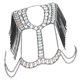thumbnail image 1 of Collar de cadena con borlas de cristal para el hombro, arnés para el cuerpo, joyería para bikini Negro, 1 of 9