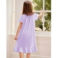 thumbnail image 4 of Arshiner Girls Sleepshirts Victorian Nightgown Short Pajama Night Gown Nightdress Sleeping Wear (Clear Blue, 7-8 Years), 4 of 8