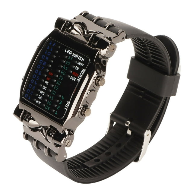 Binary Watch, Easy To Wear Stylish Beautiful LED Electronic Watch Crab Shape For Mens