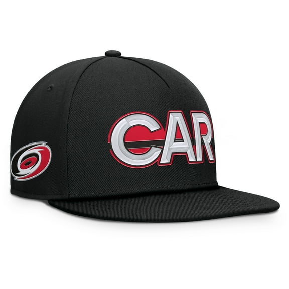 Men's Fanatics Black Carolina Hurricanes Authentic Pro Rink Team Code Snapback Hat