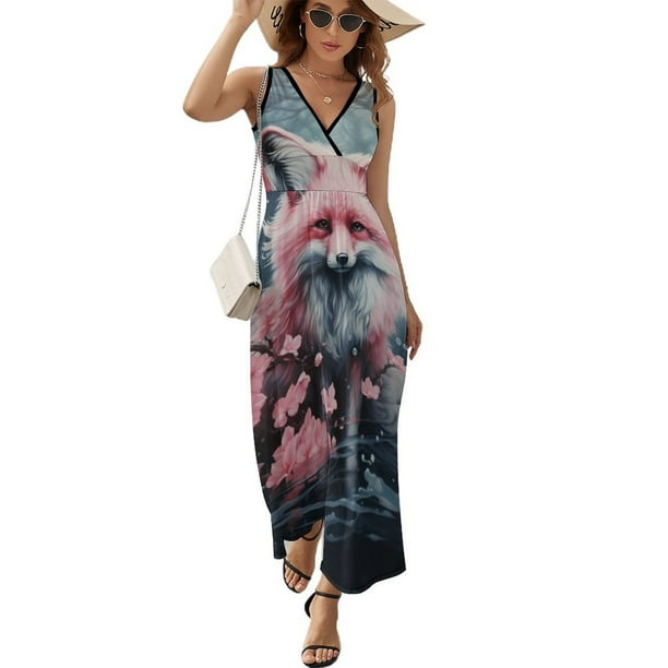 Fox Vestido Sin Mangas Para Mujer, Traje De, Ropa De Cumpleaños, Verano