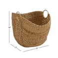 thumbnail image 4 of Cesta de almacenamiento Deco 79 Seagrass hecha a mano con asas de metal, 4 of 9