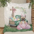 thumbnail image 3 of Easter Egg French Bulldog Bunny Ear Welcome Spring Truck Quilt Blanket Dog Lover Gifts Cozy Comforter Throw Blanket - 12002, 3 of 5