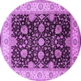 thumbnail image 1 of Ahgly Company Machine Washable Indoor Round Oriental Purple Traditional Area Rugs, 8' Round, 1 of 4