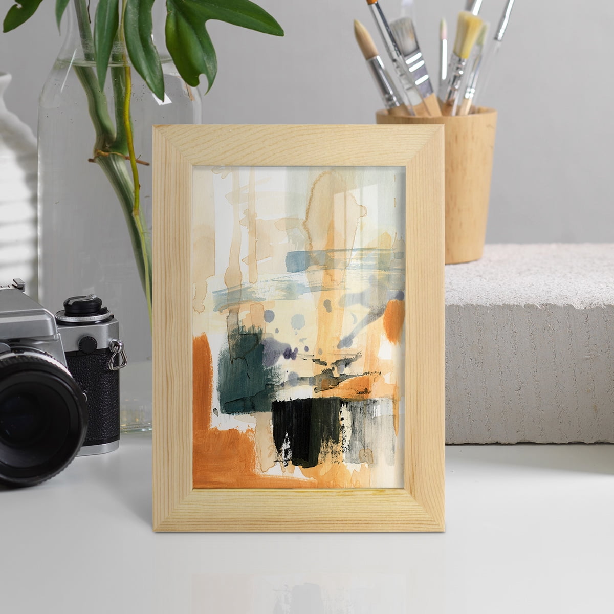 Seria III - Framed Print w/glass - Natural Wood