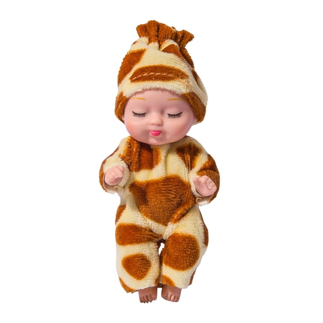 Mini muñecas durmientes de 4 ", ropa de muñeca hecha a mano, juguete de animales de dibujos animados, muñecas de bebé de simulación para niños, niñas, Estilo C Baoblaze lindas muñecas