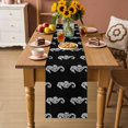 thumbnail image 2 of Ocean Seahorse Table Runner 90 Inches, Summer Nautical Coastal Textured Black Bed Runner Dresser Scarves Tabletop for Indoor Outdoor Parties/Ceremony/Banquet, 13" x 90", 2 of 9