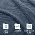 thumbnail image 5 of Vellux Queen Plush Texture Blanket | Ultra Soft Lightweight All-Season Throw | Denim, 5 of 6