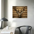 thumbnail image 3 of Nawypu Deer Canvas Wall Art Cabin Home Decor Rustic Elk Portrait Pictures Prints Wildlife Animal Poster Artwork Hunting Wall Decor Christmas Decorations for Living Room Kitchen Bathroom  Ready to hang, 3 of 4