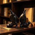 thumbnail image 6 of Mosey Hippopotamus Bookends Funny Book Organizers Clumsy Hippo Bookends Heavy Resin Bookend Holders Notebook Stand for Farmhouse Modern Decor Fun for Book, 6 of 8