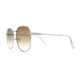 thumbnail image 6 of Womens Nerdy Oversized Rectangle Metal Rim Fashion Sunglasses Silver - Brown, 6 of 8