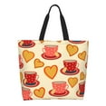 thumbnail image 3 of Fuzoiu Cups of Tea Print Tote Bags for Women,Shoulder Bag, Gym Tote,Top Handle Ladies Shoulder Bags for Work Beach Travel and Shopping Grocery, 3 of 9