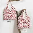 thumbnail image 3 of Xecao's Red Football Canvas Tote Bag is a versatile choice for women, serving as a stylish beach bag, shopping bag,and reusable grocery bag., 3 of 5