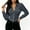Gray, variant on Women's Casual Fitted Cotton Blend Shirt, Long Sleeve Button Down Blouse with Chest Flap Pockets