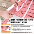 thumbnail image 3 of Floor Heating Mat 30 Sq Ft Electric Radiant In Floor Heating with Digital Floor Sensing Thermostat and Installation Monitor Adhesive Back for Easy Installation, 3 of 7