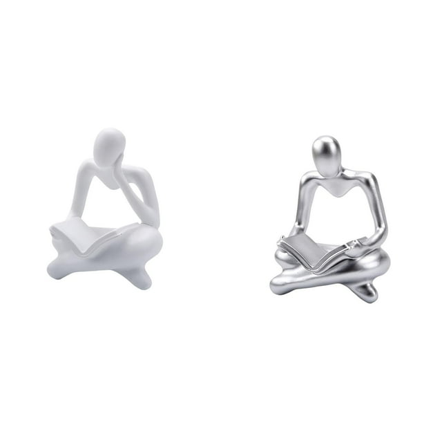 Figura de lector abstracto, estatua de pensador abstracto, figura humana, decoración coleccionable, material de resina, ideal para estantería de ofici