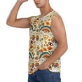 thumbnail image 3 of Fotbe Men's Mushrooms And Rainbows Peace Print Men's Sleeveless Muscle Tank Tops Casual T-Shirts for Gym Workout Beach-Small, 3 of 8