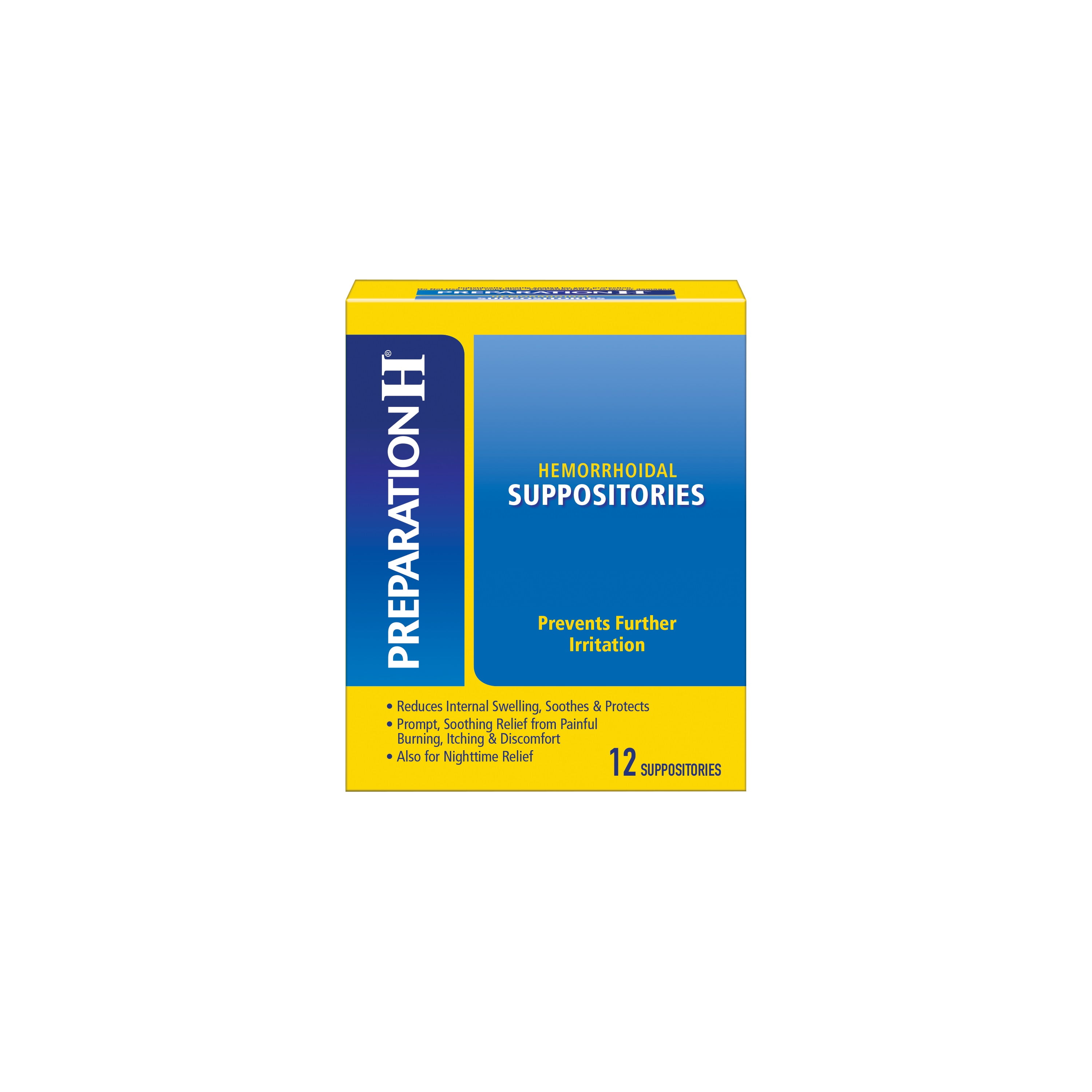 PREPARATION H Hemorrhoid Symptom Treatment Suppositories, Burning, Itching and Relief
