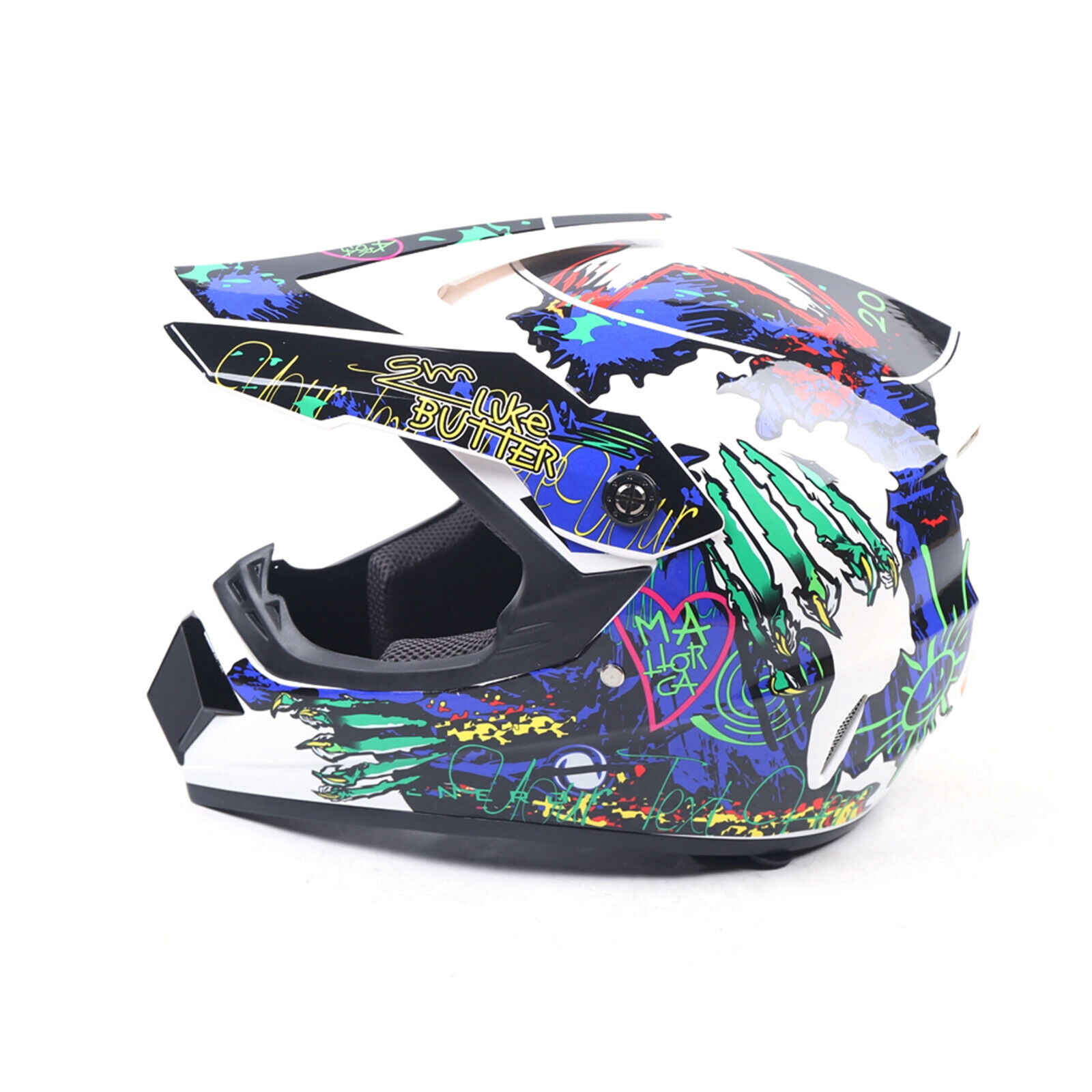DENEST Adult Helmet +Gloves +Goggles for Dirt Bike DOT Motorcycle Motocross MX ATV
