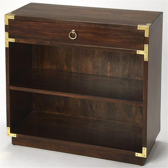 Beaumont Lane 2 Shelf Bookcase in Brown and Gold