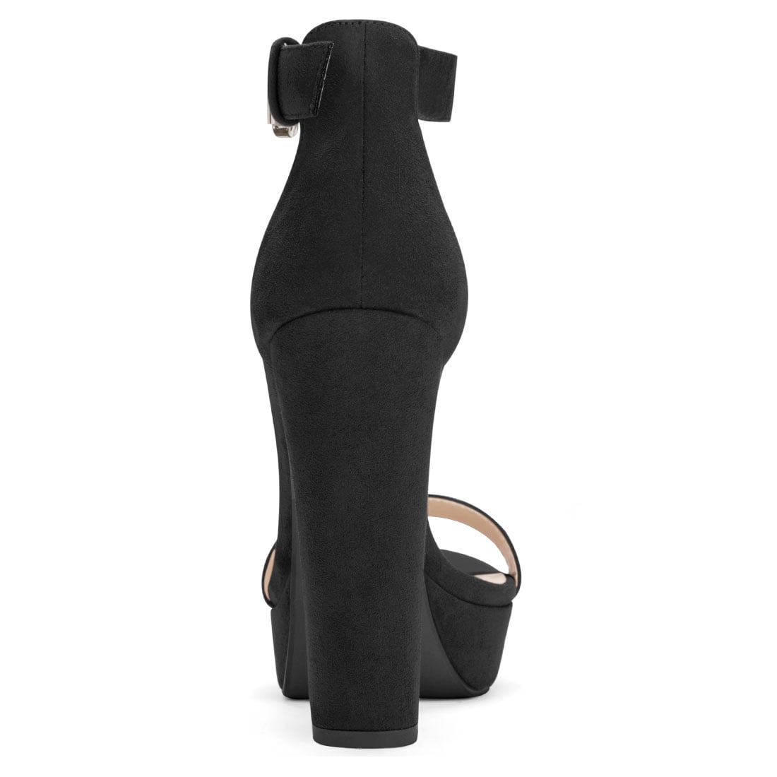 DARING DIVA Women's Platform High Chunky Heel Sandals Black 6