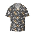 thumbnail image 3 of Goofa Bulldog Print Printed Men's Casual Short-sleeved Shirt,Lightweight Breathable Button-down,Summer Casual men's top,Versatile Fashion shirt-Large, 3 of 7