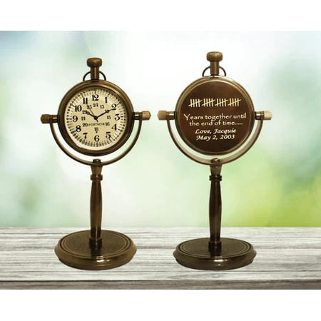 Anniversary gift desk clock, Custom wedding heirloom, Memorable anniversary gift husband, Traditional gift for wife