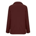 thumbnail image 5 of Omexry Winter Coats for Women, 2026 Fashion Winter Women's Fashion Solid Button Suit Coat Long Sleeve Hatless Casual Coat Blouse Wine XXL, 5 of 6