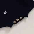 thumbnail image 5 of Okbabeha Baby Girl Chunky Sweater Knit Oversized Sweatshirt Romper Onesie Embroidery Crewneck Pullover Tops for Newborn, 5 of 7