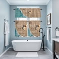 thumbnail image 3 of Beige Blue Summer Beach Kitchen Curtains Sets for Windows 36 Inch Length, Coastal Starfish Nautical Ocean Rod Pocket Window Treatments Tier Curtains and Valances Set for Bedroom/Bathroom, 3 of 8